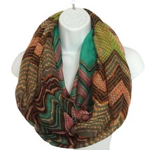 Do Everything in Love Geometric Zig Zag Multicolor Poly Gauze Infinity Scarf 70&quot; - £20.00 GBP