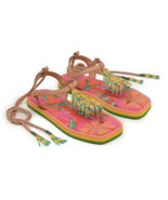 New Farm Rio Floral Pietra Black Banana Beaded Flat Sandals US 7 EUR 38 ... - $99.00