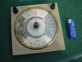 Vintage Soviet Russian Ussr  Thermometer Calendar Pen Holder Moscow About 1967 - $14.95
