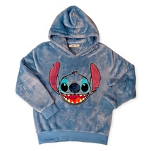 Blue Disney Stitch Fleece Hoodie, Large Child - £23.45 GBP