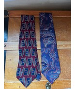 Lot of Brandini Burgundy w Navy Blue &amp; Italianissimo Blue w Red Paisley ... - $13.09