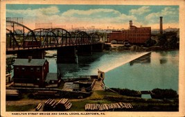 Hamilton Street Bridge &amp; Canal Locks Allentown PA-ANTIQUE 1919 Postcard BK51 - £2.33 GBP