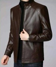 New Men Designer Genuine Lambskin Soft Biker Leather Jacket - £81.79 GBP