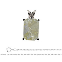 Radiant Diamond Pendant 14k White (1.41 Ct Natural Yellowish Green SI1) GIA - $12,600.15