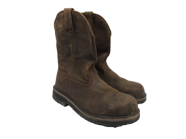 Wolverine Men&#39;s Rancho Steel Toe Wellington Boots W10814 Brown Leather Sz 11.5M - £61.64 GBP