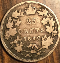 1880 H Large 0 Canada Silver 25 Cents Coin - £62.40 GBP