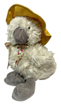 Vintage Commonwealth Toy 1992 Plush Duck with Yellow Hat and Squeaker Wing 14 In - £11.46 GBP