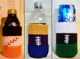 Football &amp; Baseball Team Colors Bottle Cozy Crochet Patterns PDF File - $2.50