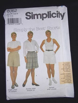 Simplicity Pattern 8062 Simply the Best Shorts Misses Sz H 6-10 in 3 styles - $4.75