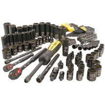 Stanley FatMax 141 Pc Matte Black Chrome Mechanic&#39;s Tool Socket Set SAE/Metric - £107.89 GBP