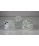 Lot Of 3 Crystal Light Globes Clear 6&quot; Diamond Point Cut Glass 3&quot; Fitter... - $1,083.20 MXN