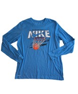 Nike Dri-Fit Carolina Blue Long Sleeve Basketball Graphic Tee Mens Large - £12.76 GBP