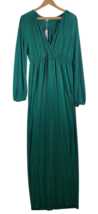 Baltic Born Maxi Dress Size XL Ribbed Deep Green V Neck Empire Waist NEW... - $731.16 MXN
