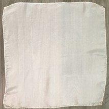 White Scarf White Satin Square Bandana Kerchief Semi Sheer 17&quot; - $10.29