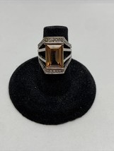 Stunning Sterling Silver Simulated Light Orange Stone Ring  Size 5  KG - $14.85