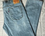 Levi&#39;s Mens 511 Straight Jeans Size 38 x 30 Blue Distressed Acid Wash Denim - £18.25 GBP