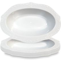 DecorLine Elegant White &quot;Antique&quot; Plates - 10&quot; (Pack of 20) - Timeless Design -  - $18.04+