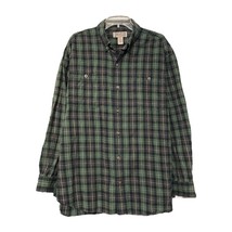 Duluth Trading Co Mens Green Plaid Button Long Sleeve Flannel Shirt Size XL - £15.71 GBP