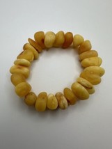 Vintage Genuine Yellow Baltic Amber Stretch Bracelet - £76.58 GBP