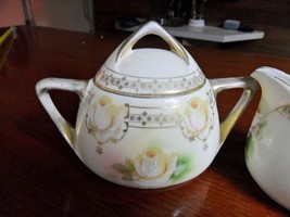 Royal Rudolstadt Prussian Made Sugar Bowl with Lid and Creamer ORIGINAL - £58.42 GBP