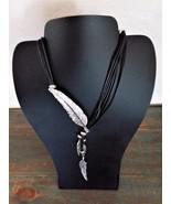 Fashion Bohemian Style Silver/Gold Feather Pattern Pendant Necklace - $17.95