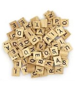 100 Assorted WOOD SCRABBLE LETTERS abcdefghijklmnopqrstuvwxyz Make Jewel... - £7.83 GBP