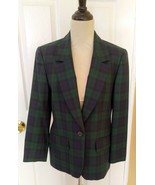 PENDLETON Blue/Green Plaid Lined Wool Dress Jacket w/ Pocket (6P) NEW - $29.30