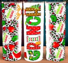 The Grinch Squad Cheetah Print Grinch Who Stole Christmas Collage Tumbler - £15.53 GBP