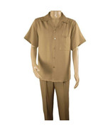 Men 2pc Walking Leisure Suit Short Sleeves By DREAMS 256-23 Solid Safari... - €85,48 EUR