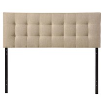 King size Beige Fabric Upholstered Headboard with Modern Tufting - $677.54 CAD