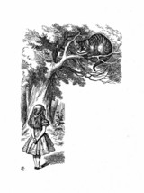 Alice In Wonderland Giclee Print From Sir John Tenniel- The Cat grinned... - $17.64