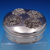 Chrysanthemum by Shreve Sterling Silver Jewelry Case Rounded 1 3/4&quot; x 5&quot; (#7913) - £766.83 GBP