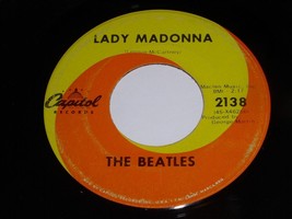 The Beatles Lady Madonna 45 Rpm Record Maclen On One Line Wide Font RARE... - $199.99