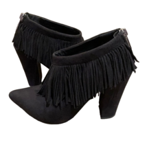 Michael Antonio Faux Suede Fringed Heeled Ankle Bootie Womens Size 6.5 Western - £9.48 GBP