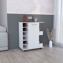 Lothian Bar Cart: Casters, Storage Shelves &amp; 6-Bottle Wine Rack - $156.99