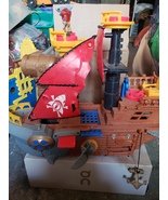 Fisher-Price Imaginext Preschool Toy Shark Bite Pirate Ship Playset with... - $367.79 MXN
