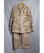 Army Military Jacket &amp; Pants Mens Large Long Desert Sand Long Sleeve Cargo - €42,67 EUR