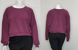 George Women&#39;s Crop Crew Sweatshirt 3X Maroon NWT - $19.99