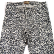 Paige Peg Skinny cream gray leopard Jeans Size 27 X 28.5 - £17.16 GBP