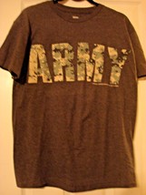 U.S. ARMY CAMO LETTERING MEN&#39;S GRAY T-SHIRT NEW - £7.87 GBP