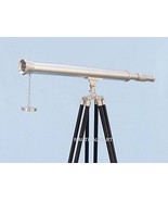 Nauticalmart 60&quot; Floor Standing Brushed Nickle Harbor Master Telescope  - $3,717.72 MXN