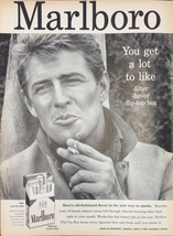 Vintage Marlboro Cigarettes 1957 Print Ad New Flip Top Box Man Smoking - £3.88 GBP