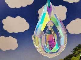 2Pcs 76mm Colorful Chandelier Glass Crystal Lamp Prism Part Hanging Drop Pendant - £7.99 GBP