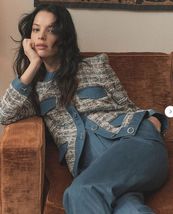 2026 NEW AUTH Veronica Beard Ainslie Tweed Jacket in Navy Multi $798 - $278.00