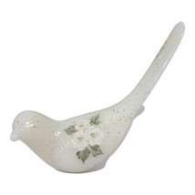 Vtg Fenton Glass Milk Bird of Happiness White Flower Gold Splatter Sign ... - £26.53 GBP