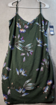 Rachel Roy Dress Women Size XL Green Floral Polyester Spaghetti Strap Round Neck - £22.56 GBP