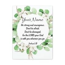  Personalized Don&#39;t Be Discouraged Joshua 1:9 Bible Verse Canvas - £60.66 GBP+