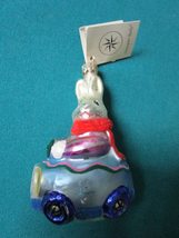 Christopher Radko Christmas Ornament 1-BUN CAR Bunny in CAR 4 1/2&quot; Orig - £42.97 GBP