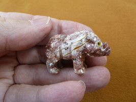 (Y-WAR-21) red WART HOG carving hogs SOAPSTONE PERU FIGURINE boar love w... - $8.59