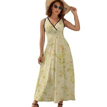 Mondxflaur Vintage Rose Summer Dresses for Women V-neck Sleeveless Long Dress - £28.66 GBP+